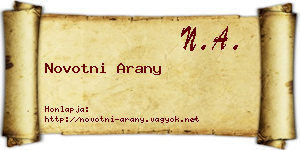 Novotni Arany névjegykártya